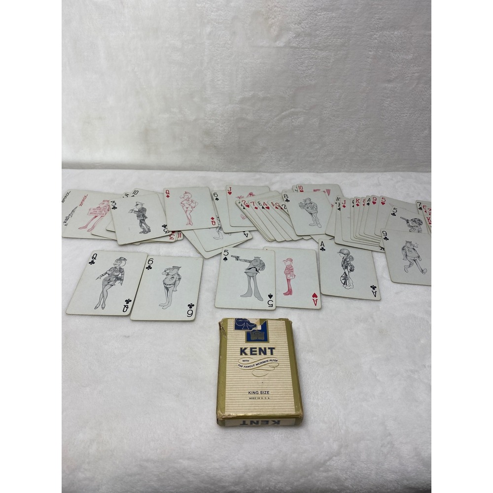 Vintage Kent King Size Cigarettes Playing Cards Military Full Deck Advertising‎